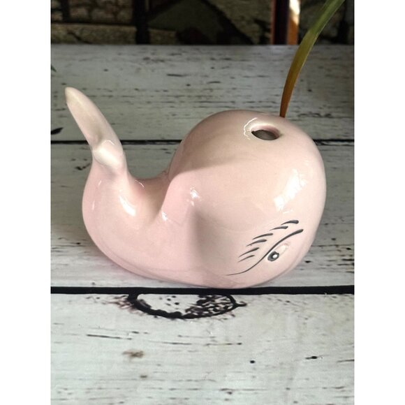 Vintage A. Georgewood Creation Ceramic Whale Figurine w/Glossy Glaze - Picture 4 of 9